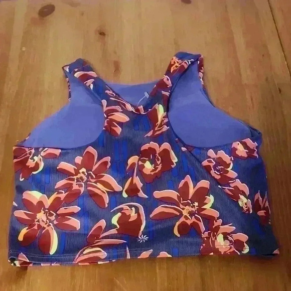 Athleta size small petite purple with coral burgundy flowers NWOT never put on - Picture 3 of 4